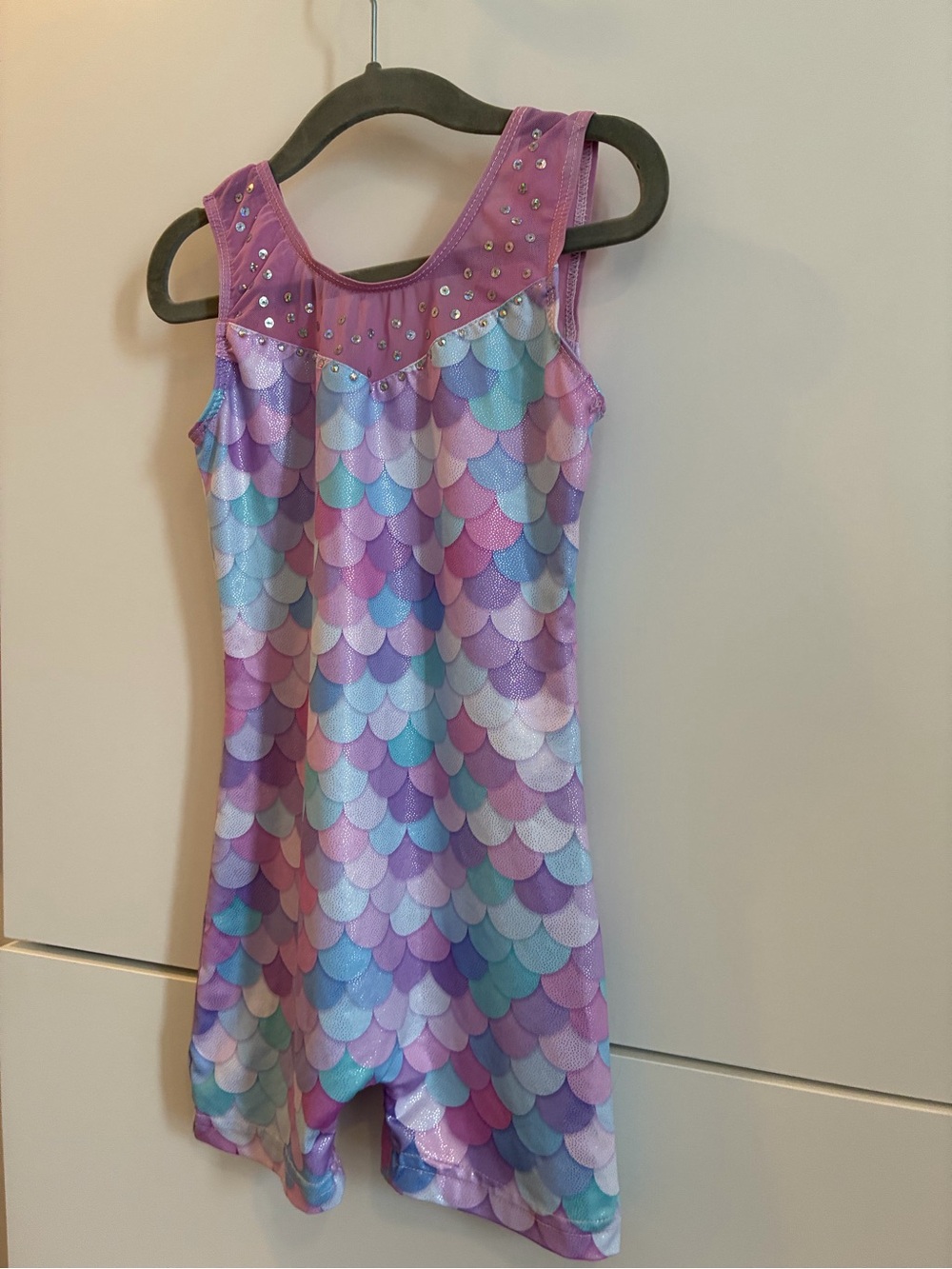 Mermaid Scale Purple Multicolor Kids Dance Gymnastics Leotard - 110 (4T/5T) - Picture 3 of 7